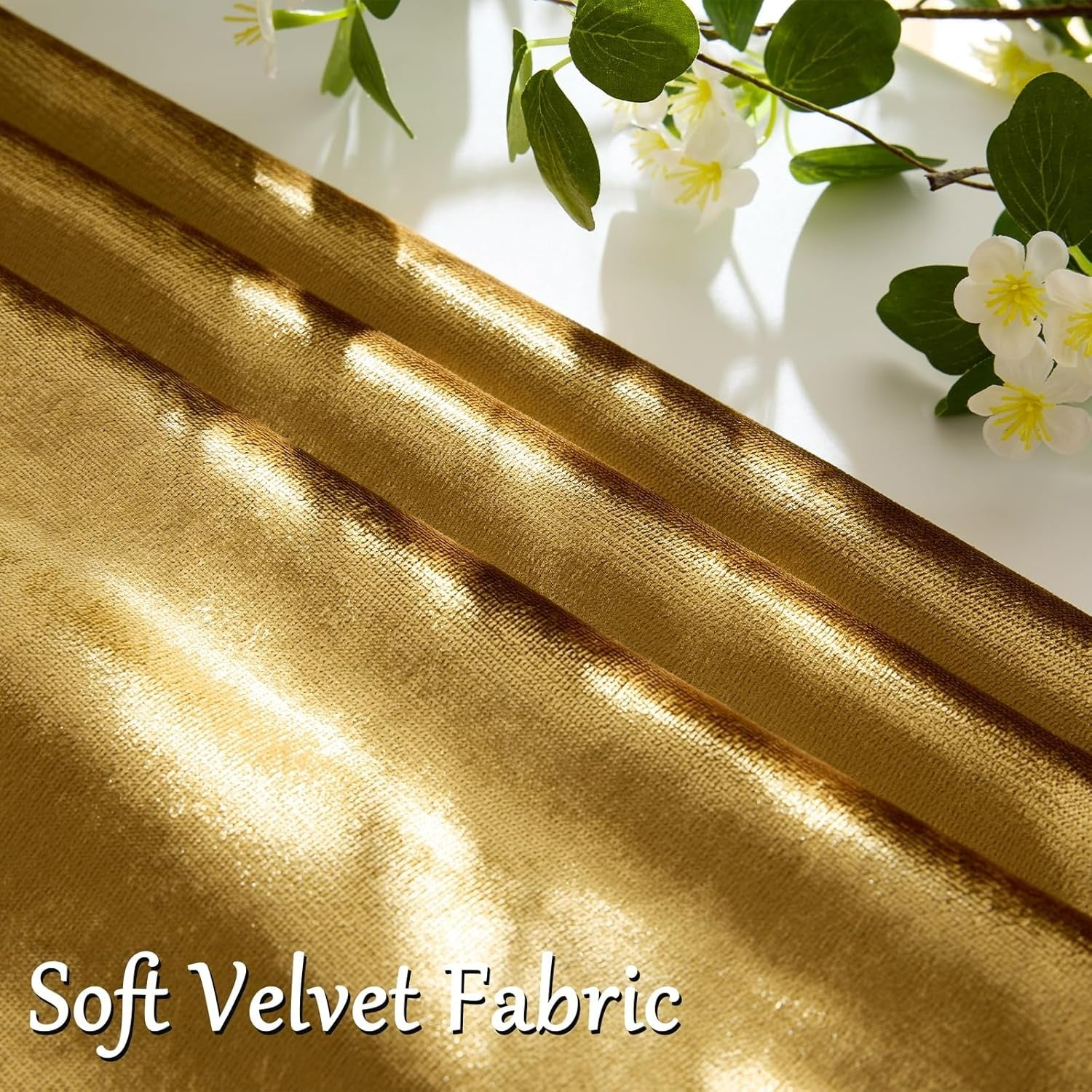 Golden Velvet Decorative Throw Pillow Covers,18x18 Pillow Covers for Couch Sofa Bed 4 Pack Soft Cushion Covers,