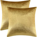 Golden Velvet Decorative Throw Pillow Covers,18x18 Pillow Covers for Couch Sofa Bed 4 Pack Soft Cushion Covers,