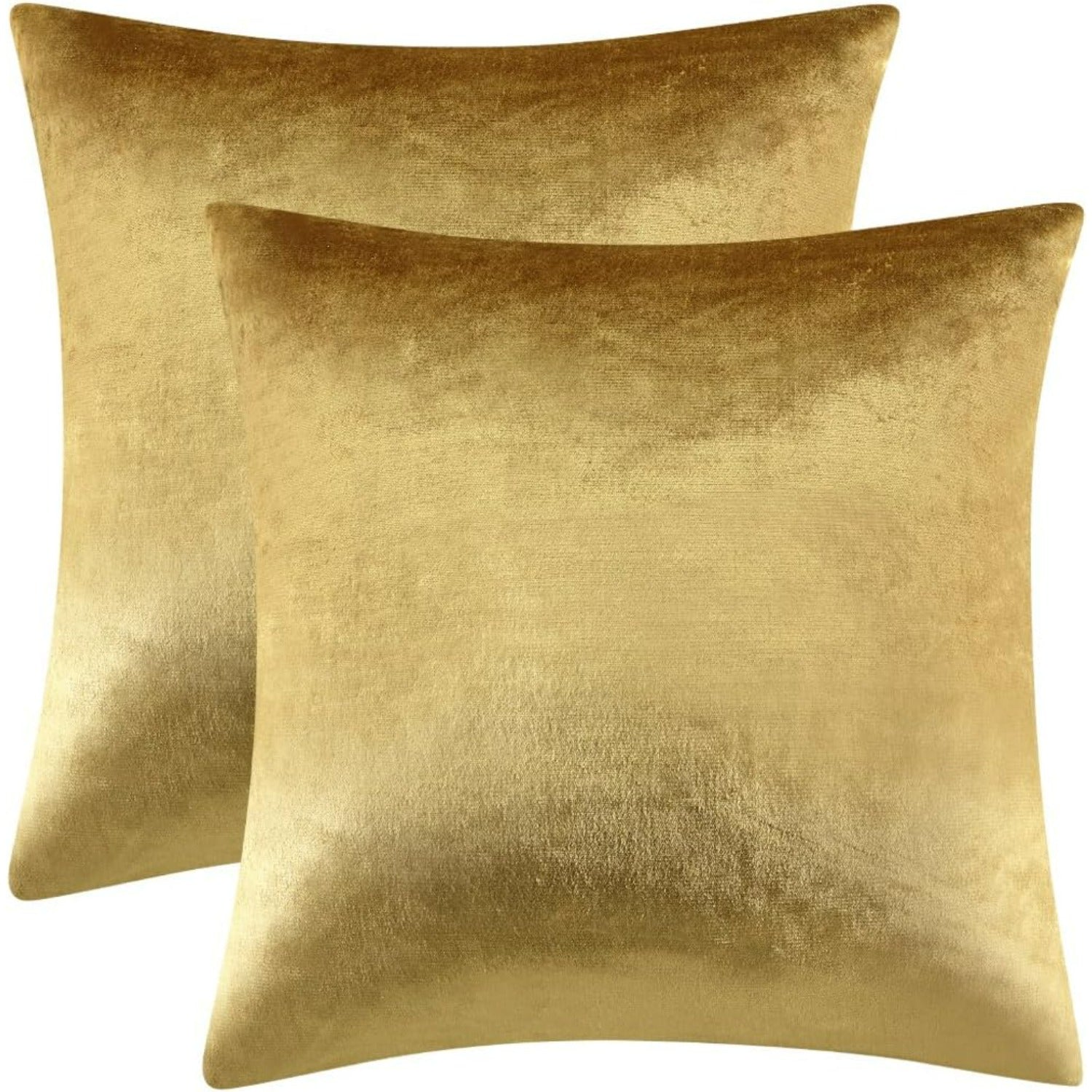 Golden Velvet Decorative Throw Pillow Covers,18x18 Pillow Covers for Couch Sofa Bed 4 Pack Soft Cushion Covers,