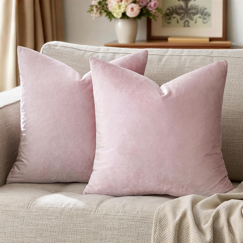 Golden Velvet Decorative Throw Pillow Covers,18x18 Pillow Covers for Couch Sofa Bed 4 Pack Soft Cushion Covers,