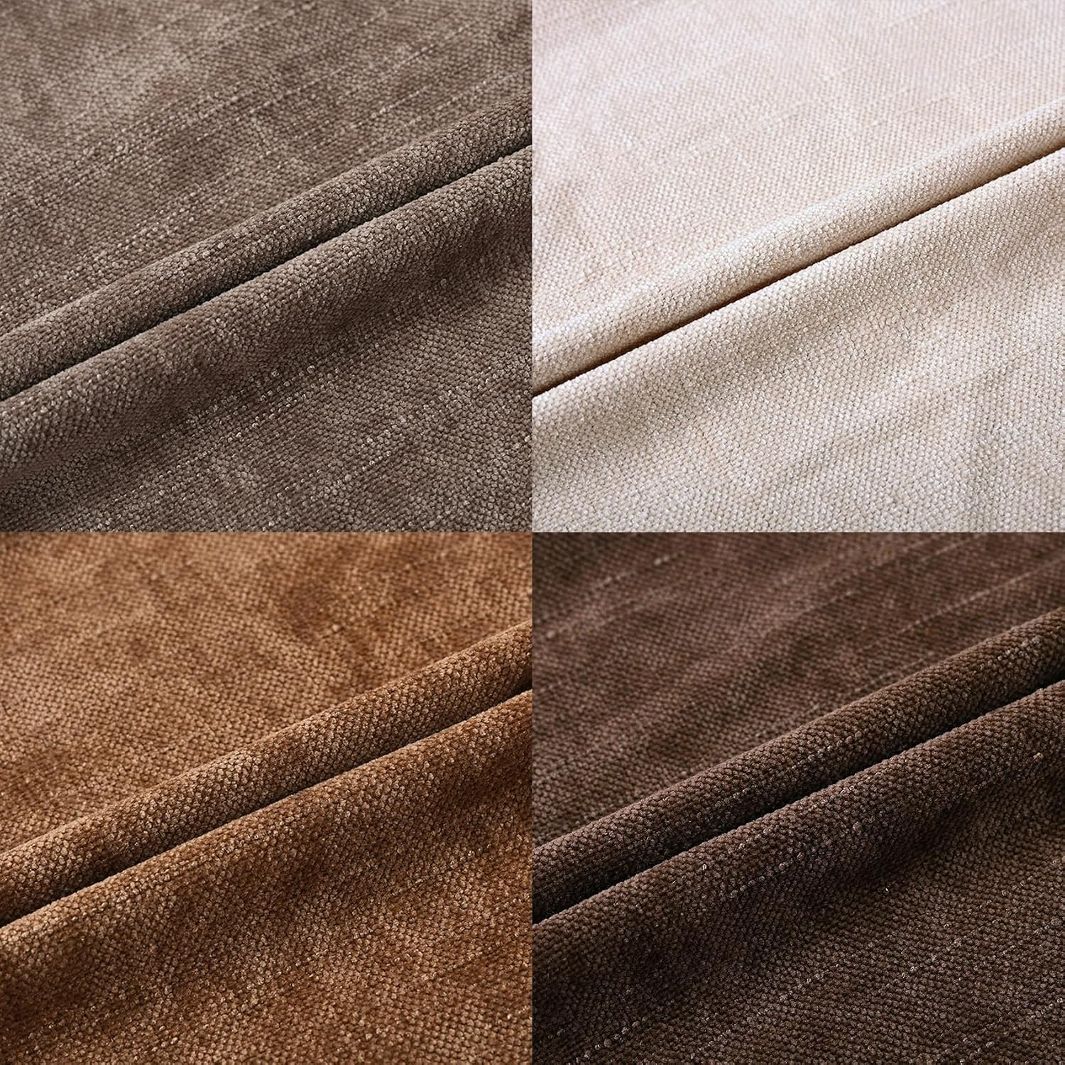 Set of 4 Soft Textured Decorative Throw Pillow Covers 26x26 Inch Cozy Farmhouse Cushion Cover Square Accent Pillow Cases for Bed Couch Sofa Living Room, Beige Taupe Brown