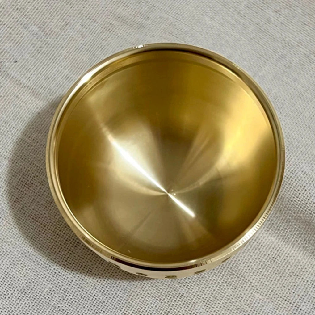 2PCS Golden Feng Shui Hundred Blessings Bowl Fine Workmanship Meaningful Gifts Copper Materials Exquisite Mini 4.5CM/6CM